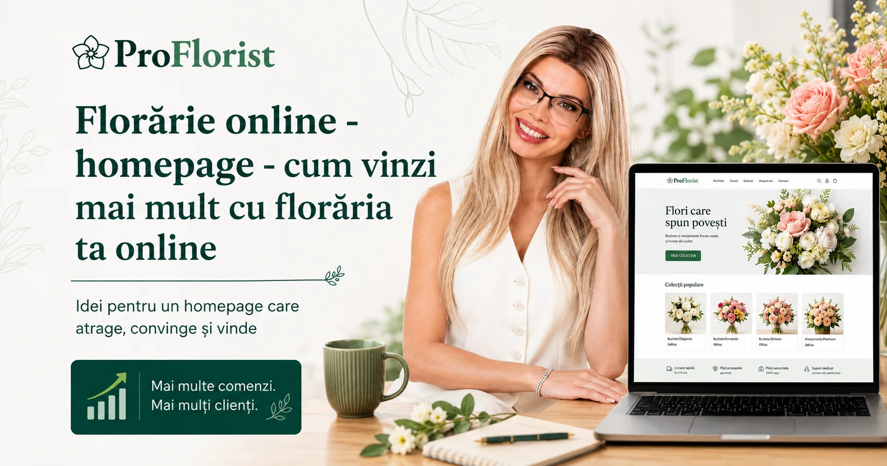 Online flower-shop homepage used for visual storytelling