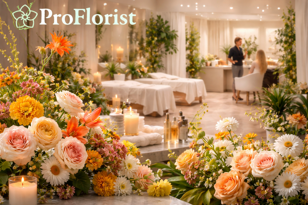 The flower shop of the future? A new concept! Spa, hair salon, and flower shop