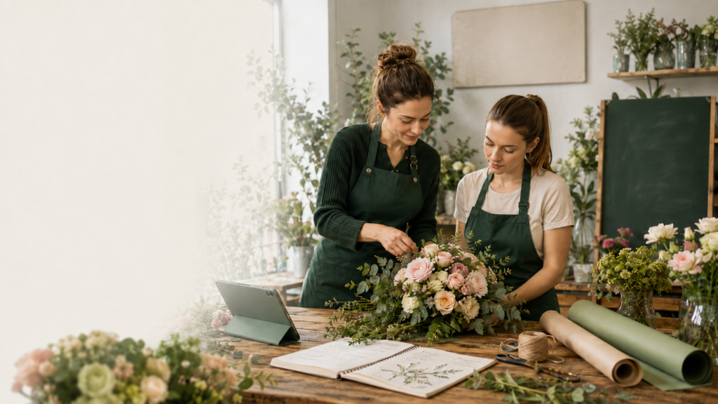 Who sets the standard for professional floristry education in Romania?